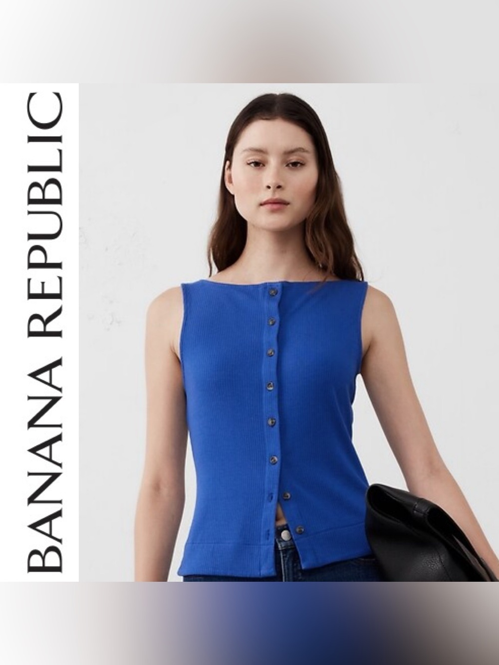 BANANA REPUBLIC RIBBED BUTTON-UP TANK